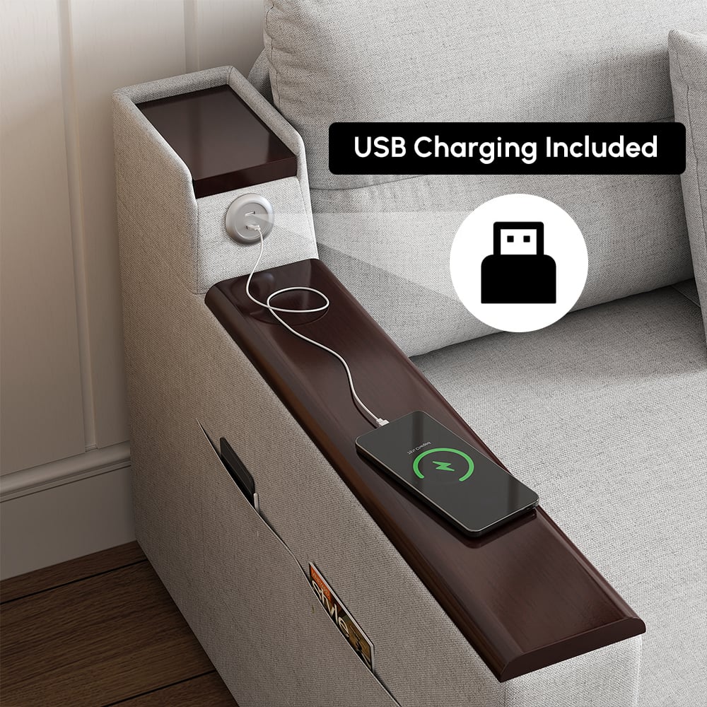 83" Linen Sleeper Sofa 3-Seater with USB Port selling image