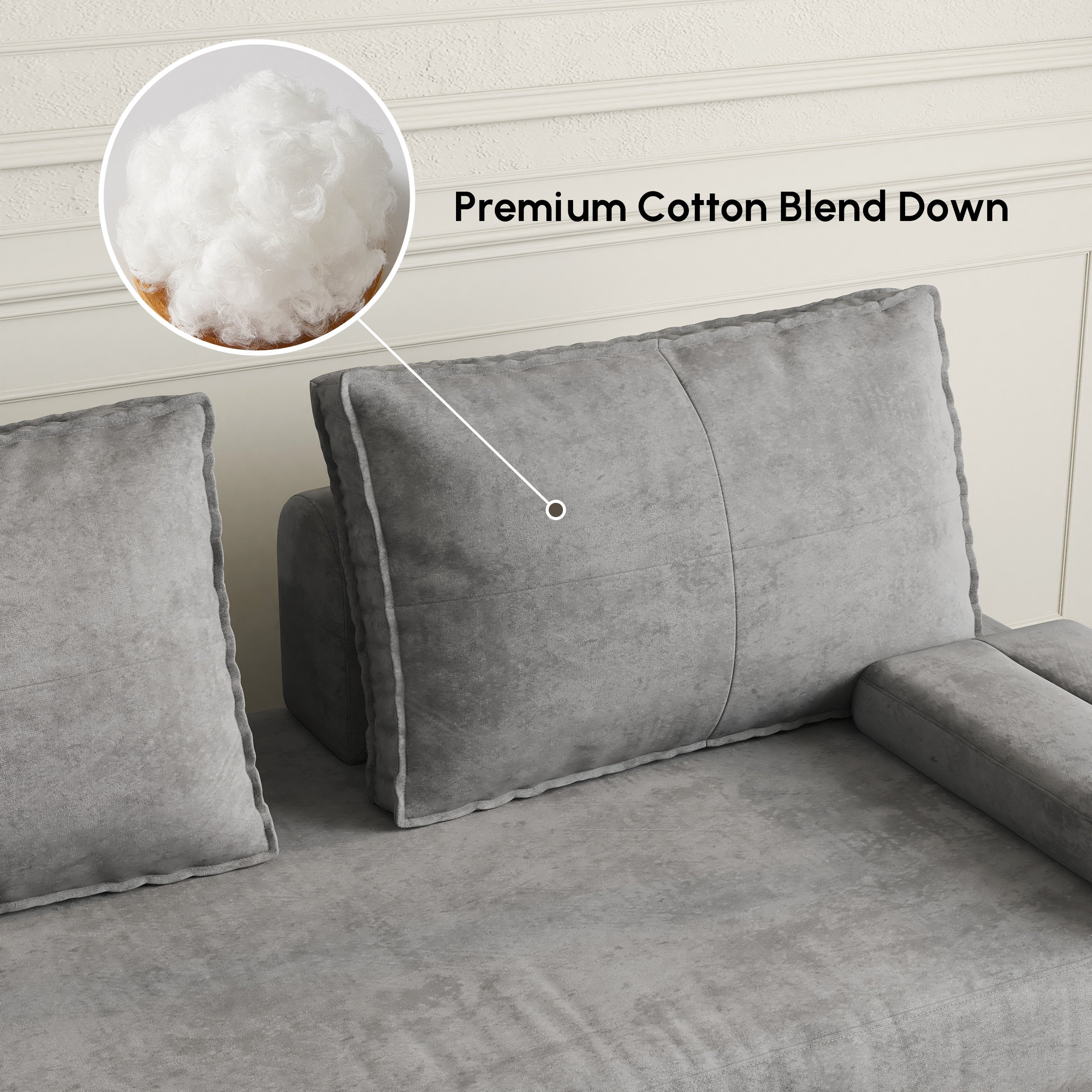 79" Linen Convertible Futon Sofa Bed 3-Seater selling image