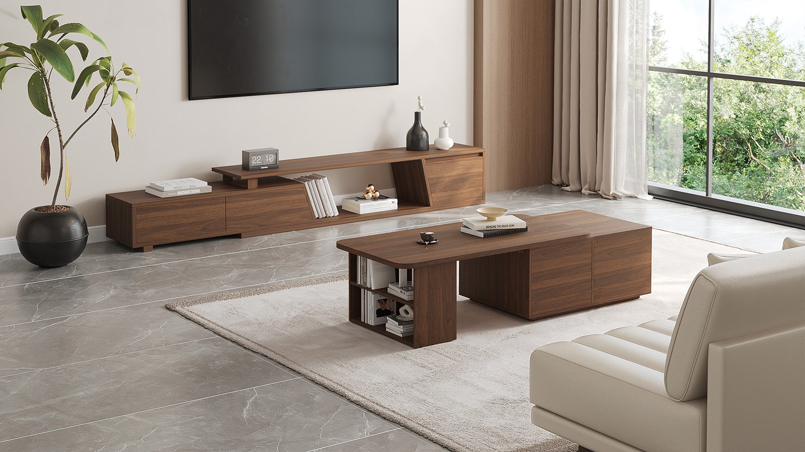 Lift-Top Coffee Table with Extendable Design & Storage(47"-63") selling image