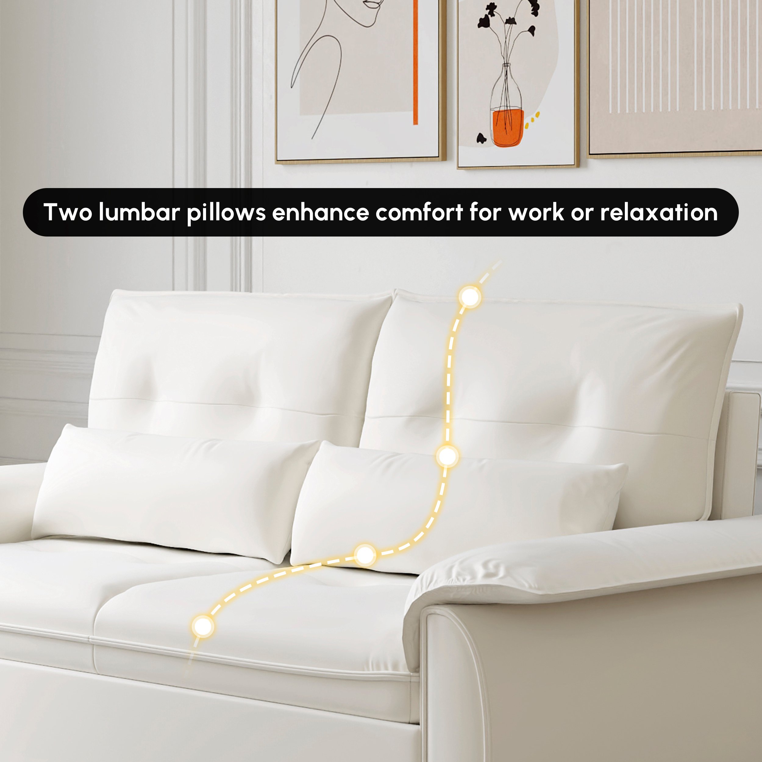 73" Performance Leather Sofa Bed selling image