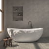 64" Modern Oval Diamond-Cut Freestanding Soaking Bathtub White 89.8-Gallon Capacity
