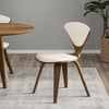 Set of 2 Mid-Century Modern Dining Chairs Walnut with PU Leather Upholstery White