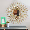 700mm Glam Metal Round Gold Wall Mirror Sun Shine Home Decor for Living Room
