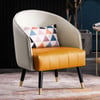 Fauteuil d'appoint en similicuir avec oreiller et pieds en métal
