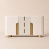 Artis Modern White 59"W Sintered Stone Sideboard 3 Drawers Kitchen Buffet Table