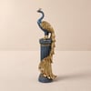 700 mm große, glamouröse Bodenskulptur mit Pfauenmotiv, Dekoration, Wohnzimmer und Schlafzimmer, in Blau und Gold