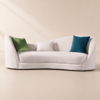 213 cm Samt geschwungenes Polstersofa mit Kissen