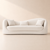 84 Zoll Performance-Leder gebogenes gepolstertes Sofa mit Kissen