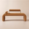 Modern Tufted Bench Entrance Bench Made of Velvet in Brown