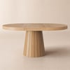 Japandi 100 cm–140 cm Extendable Round-to-Oval Wood Dining Table–Whitewash, Seats 4-6