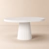 Japandi 100 cm – 140 cm Extendable Round-to-Oval Wood Dining Table–Warm White, Seats 4-6