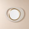 Modern White & Gold Abstract Geometry Wall Mirror Decor Living Room Bedroom
