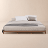 Japanese Style King Floor Wood Bed in Walnut