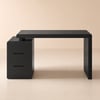 Mular 47" Rectangular Black Desk with 3 Drawers