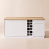Japandi LED kitchen island with versatile storage in natural and white 1830 mm