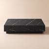 Modern Square Sintered Stone Coffee Table with 2 Drawers, 100 cm