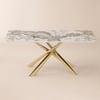 Modern Rectangular Pandora-Look Sintered Stone Gloss Dining Table, 160 cm, seats 4
