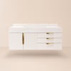Aro 59" Freestanding Double Bathroom Vanity with Sink, Sintered Stone Top