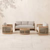 Boheva 4-Piece Outdoor Teak & Rope Weave Sofa Set with Coffee Table for 4