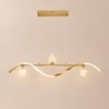 4-light adjustable LED lamp for kitchen island in gold with glass shades