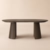 Modern 47"-79" Extendable Smoky Brown Wood Dining Table with Fluted Base, Seats 4-6
