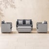 Martic 4-Piece Aluminium Rope Outdoor Sofa Set with Faux Marble Coffee Table Cushion Pillow