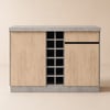 Japandi 50" Gray Kitchen Island with Storage & LED Lighting