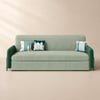 Upholstered 3-Seater Green Velvet Sofa Bed with Storage and Cushions, 2000 mm