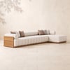 Resaro Outdoor 4-Piece Teak Modular Sectional Set for 5 in Dark Grey (5 cm)