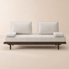 Rozkładana sofa Queen (200 cm), bawełna i len, z poduszkami