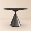 1000mm Sintered Stone Round Dining Table with Brushed Black Base Seats 2-4 People