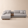 Vewal 320 cm L-Shaped Cotton & Linen Modular Sectional Sofa with Chaise & Ottoman