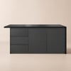 Modern 72" Matte Sintered Stone Kitchen Island with Storage, Black