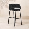2 Pieces Outdoor Chair Patio Woven Rope & Aluminium 960 mm Bar Stools Set with Backs