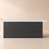 Modern 180 cm Wood Kitchen Island with Storage, White & Black