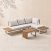 Slatera Outdoor Acacia & Aluminium Modular Sofa Set in Light Grey