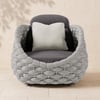 weatherproof grey swivel woven garden chairs Cocaro