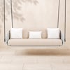 Cocaro 2-Seater Woven Outdoor Swing with Cushion in Light Gray