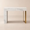Modern 1194 mm Marble Effect Console Table with 2 Drawers & Golden Leg