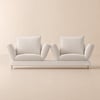 Sofá-cama conversível de linho branco de 2 lugares