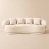 Suncurve 211 cm Performance Leather Curved Upholstered Sofa with Pillows