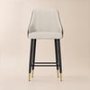Modern Upholstered Grey PU Leather Bar Stool, 1 Piece