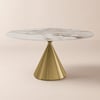 1350mm Sintered Stone Round Dining Table with Brushed Gold Base Seats 4-6 People