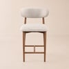 Modern Walnut Boucle Counter Stool with Wooden Legs, 1 Piece