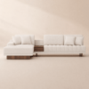 Vewal 126 Zoll L-förmiges Bouclé Modulares Sektionssofa mit Chaiselongue & Ottoman