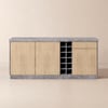 Japandi 183 cm Grey Kitchen Island with Storage & LED Lighting