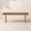 Tevara Outdoor Teak & Aluminium Dining Table in Sand, Seats 6-8