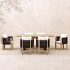 Costra 7-Piece Outdoor Rope Weave & Aluminum Extendable Dining Set with 6 Chairs in Black