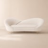 93" Velvet Upholstered Curved Sofa with Gold Legs