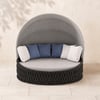 Cocaro 2-piece Weatherproof Sun Lounger with Folding Sun Canopy in Dark Grey, 191 cm